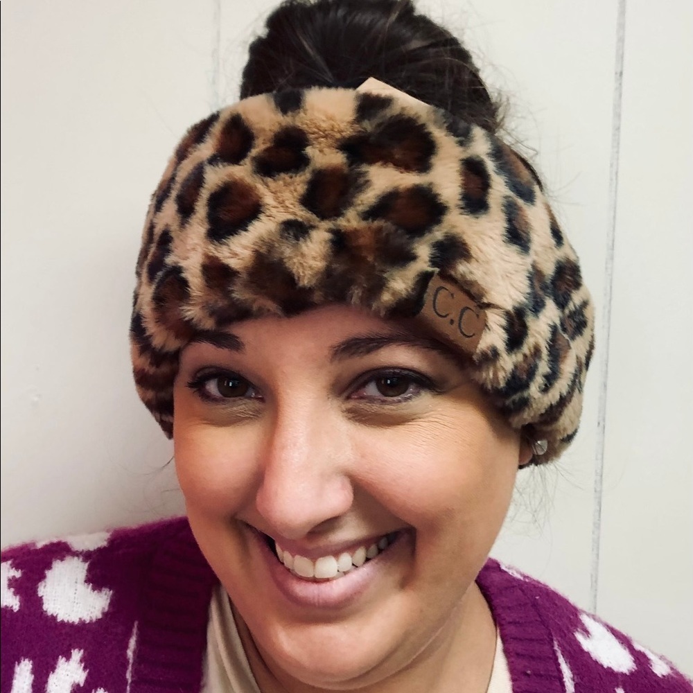CC Beanie Cheetah Fur Head wrap